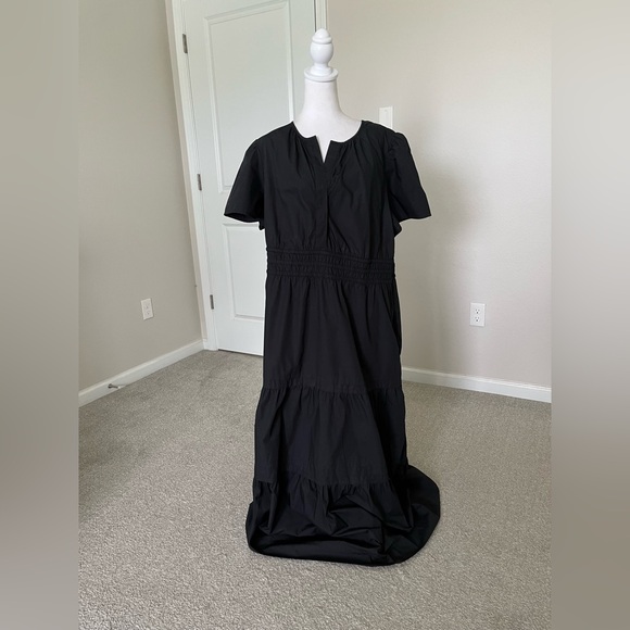 NWT Quince 100% Organic Cotton Dark Navy Tiered Maxi Dress Size 2X - Picture 12 of 12